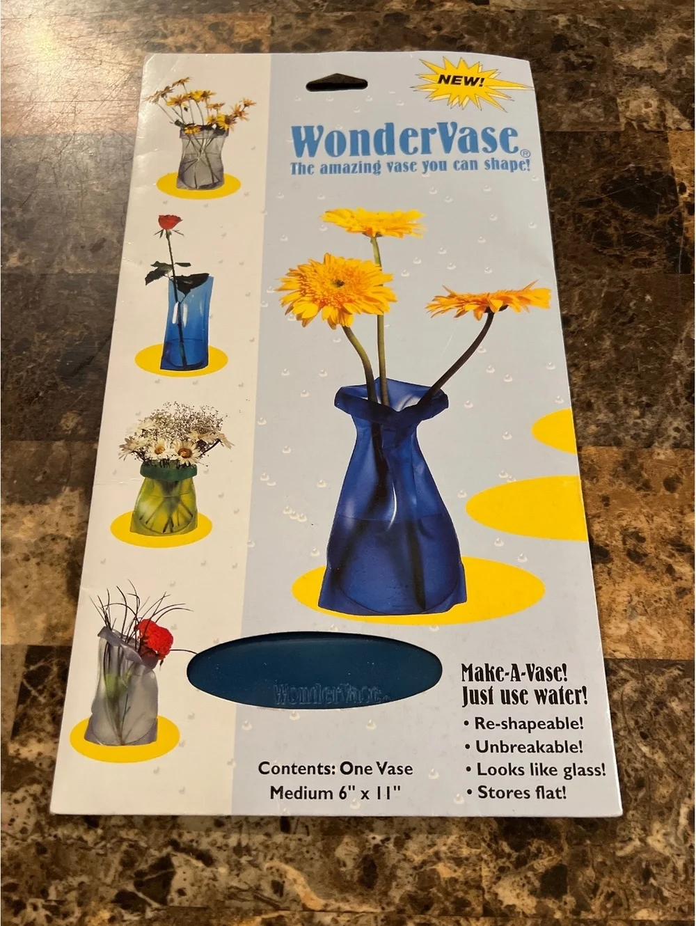 WonderVase Medium Frosted Blue Re-shapeable Vase 6